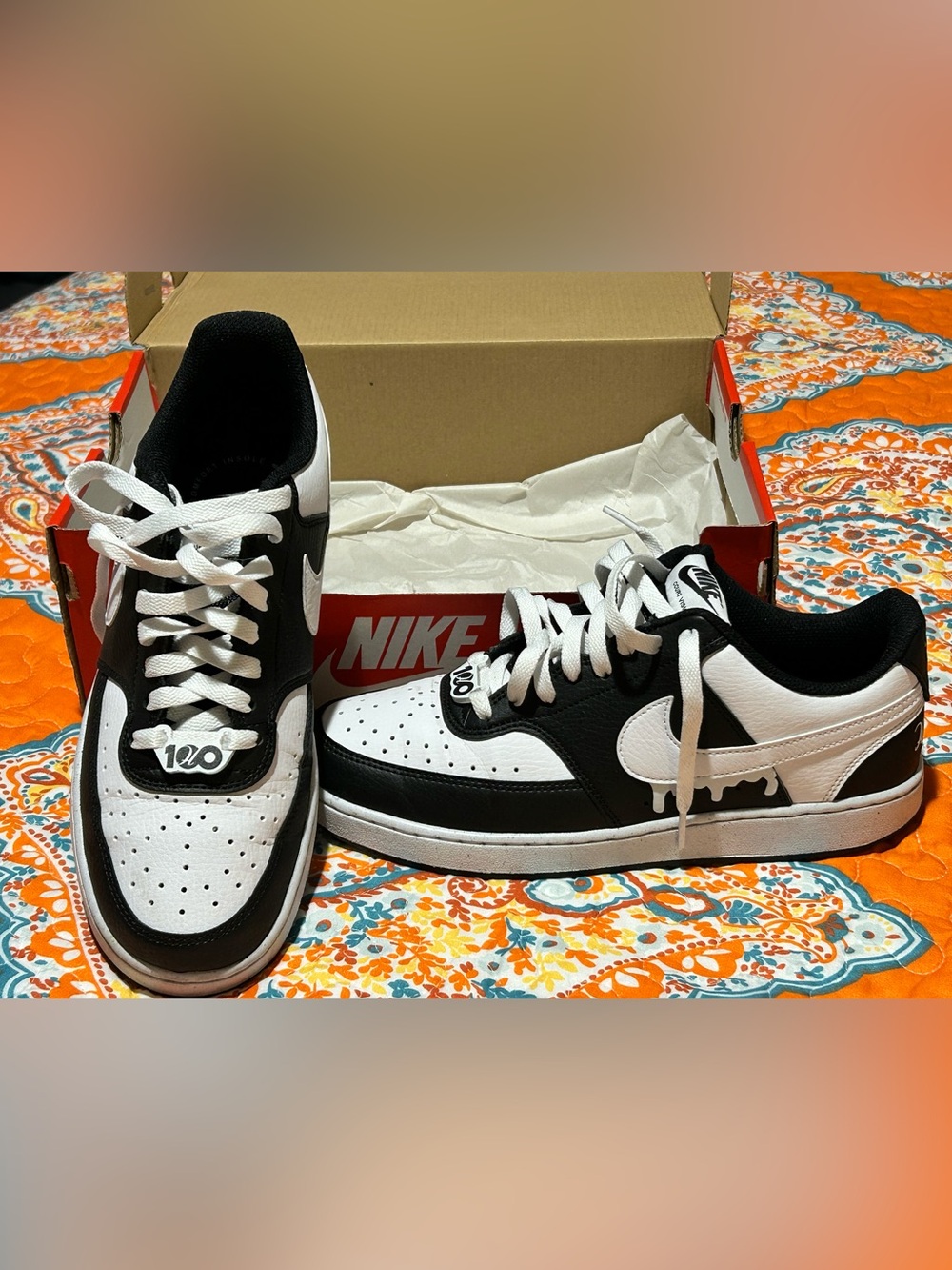 🍦Custom Nike Court Vision Low "Hudsonville Ice Cream 100th Anniversary”